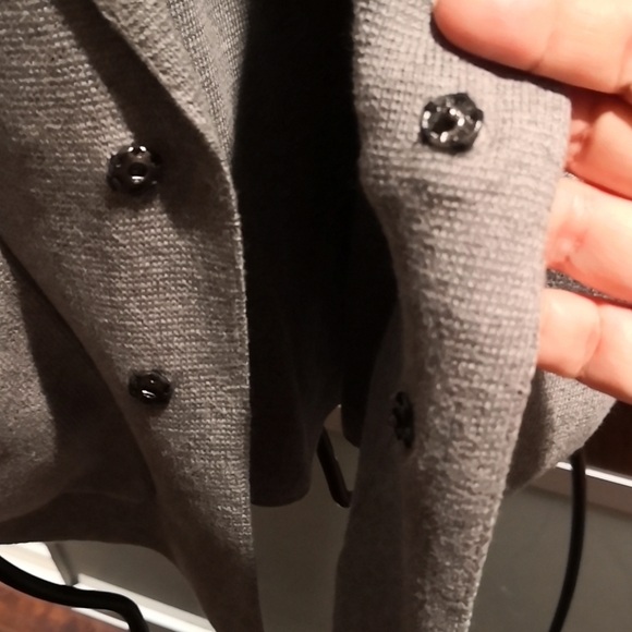 Men's grey cotton knit jacket - Picture 6 of 7